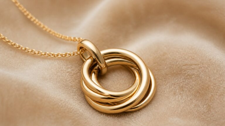 Bijou en or 375/9 carats sur velours beige